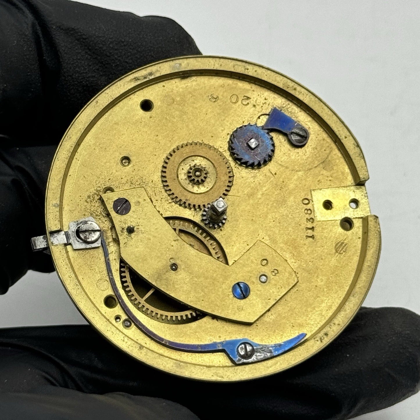 48.1mm Unidentified Fusee Chain Antique Pocket Watch Movement Parts Repair