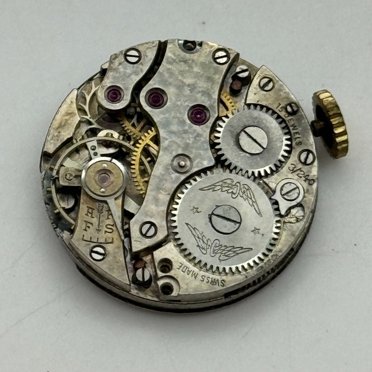 22mm Rotary 3/240 Balance Intact Manual Wind Watch Movement Swiss Vintage PARTS