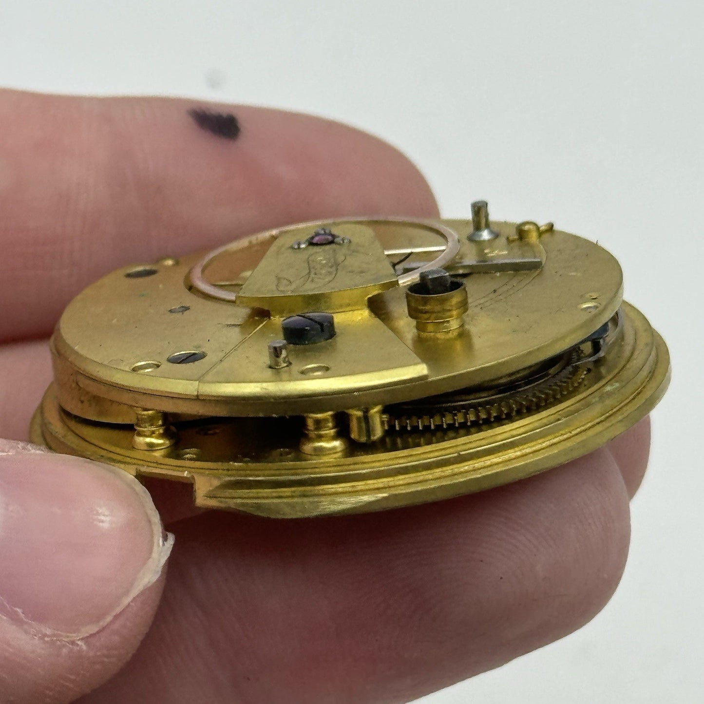42.9mm Antique Fusee Quality English Pocket Watch Movement - PARTS REPAIR SPARES