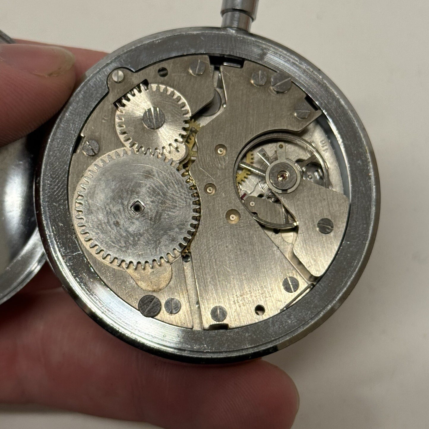 54mm Manual Wind Smith Min Jewelled Lever Stop Watch NON WORKING
