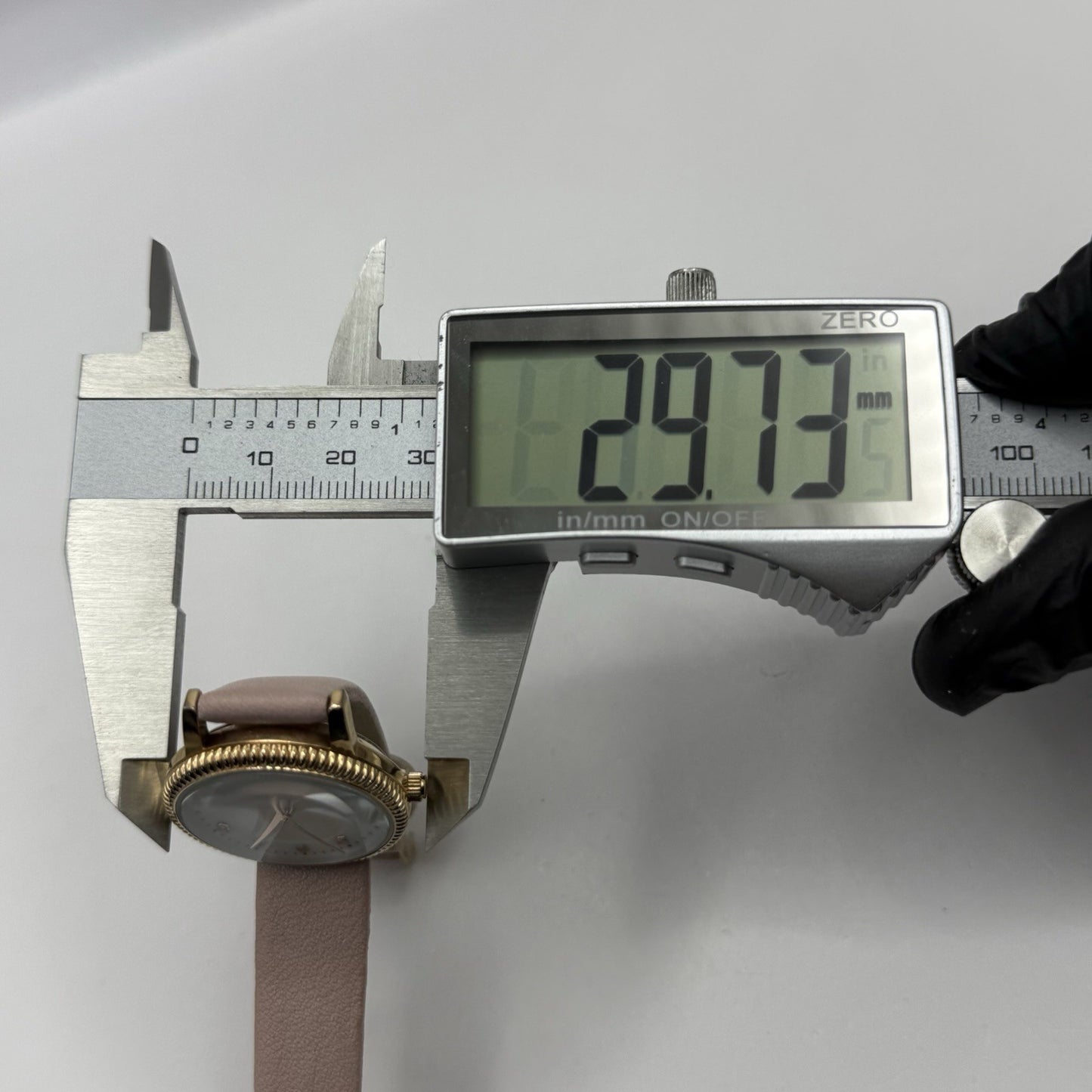 27mm Working Ladies Limit Mother Of Pearl Date Dial C-VJ22 Pink Quartz Watch