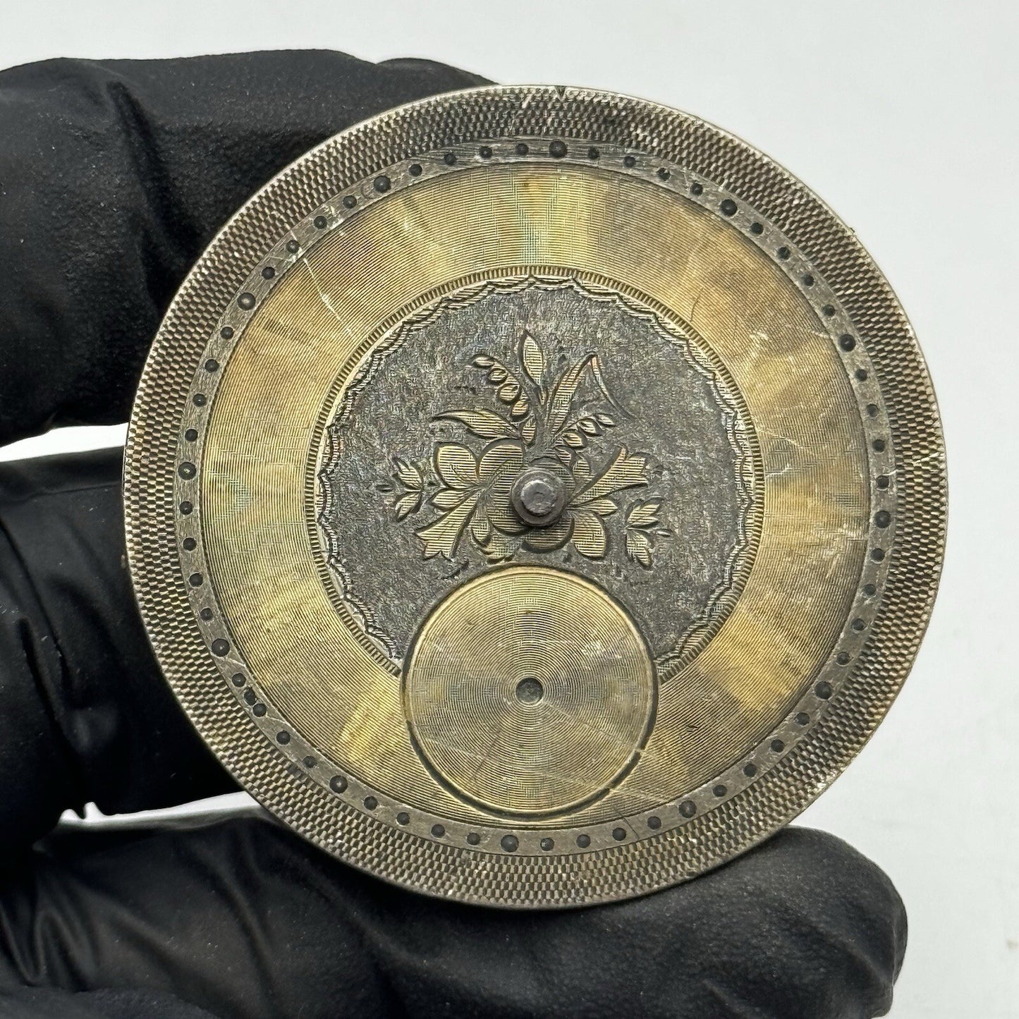 45.6mm Unidentified Beautiful Dial Partial Pocket Watch Movement FOR PARTS