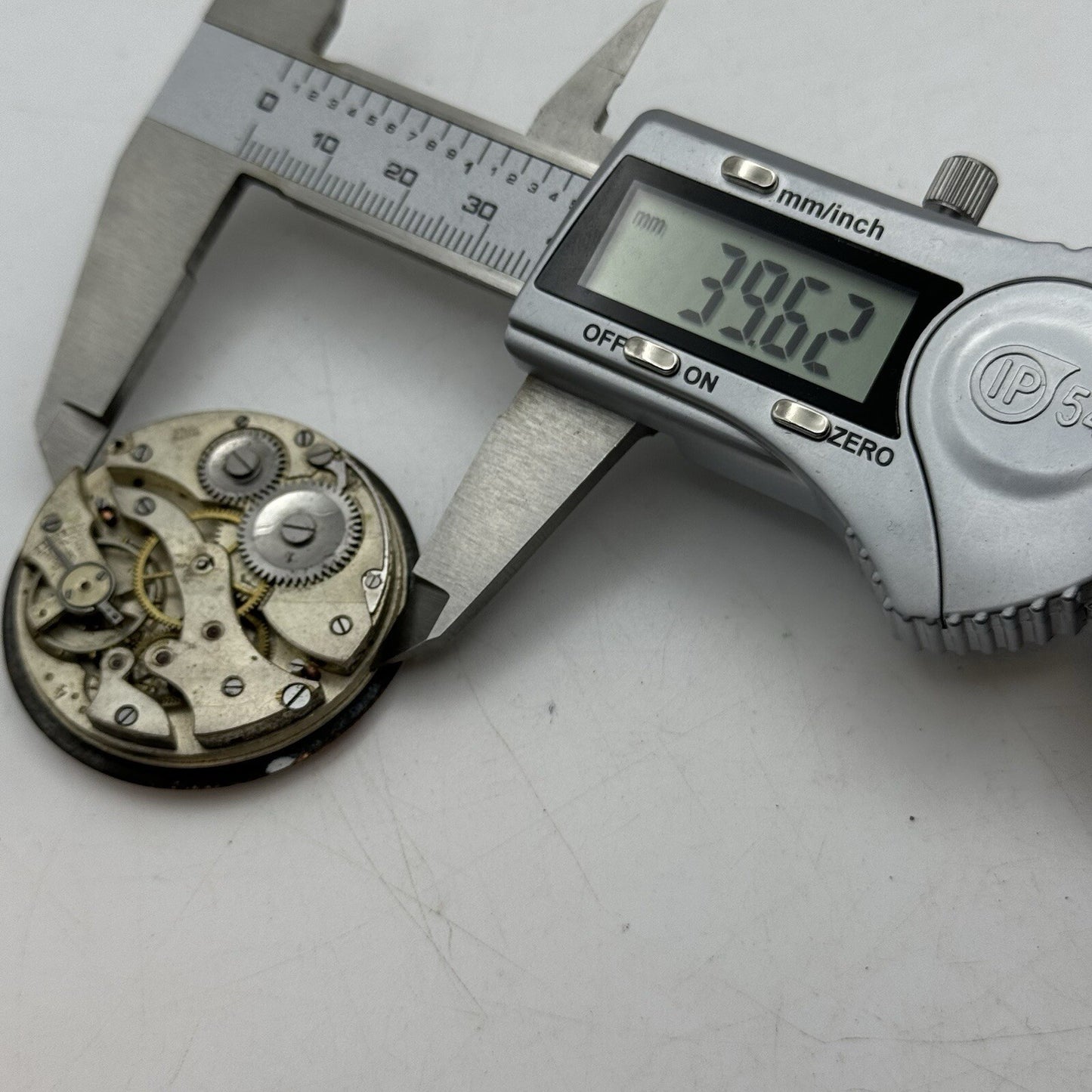 43.7mm Military Style Dial Top Wind Pocket Watch Movement FOR PARTS