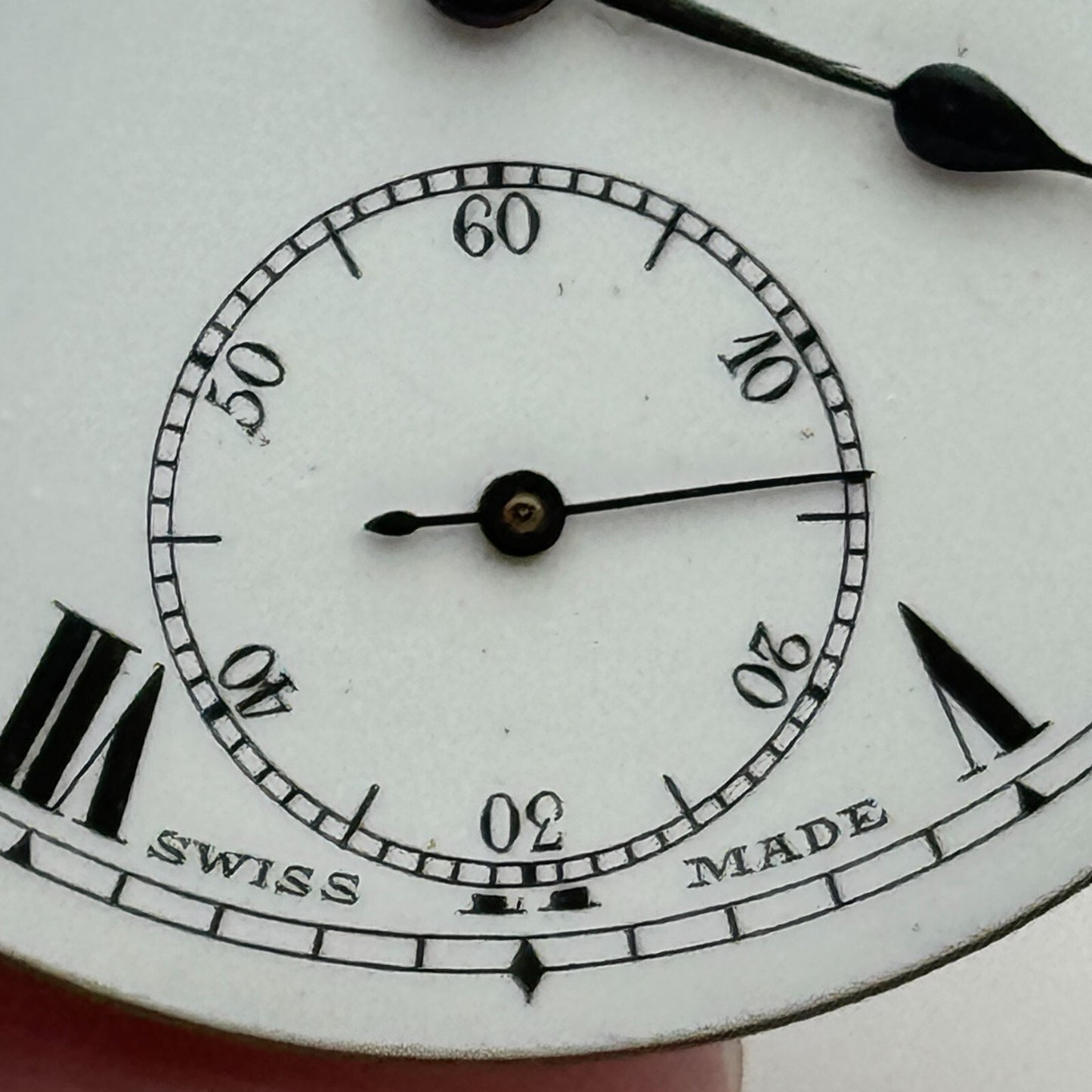 43mm Vintage Open Face Swiss Balance Intact Pocket Watch Movement PARTS SPARES