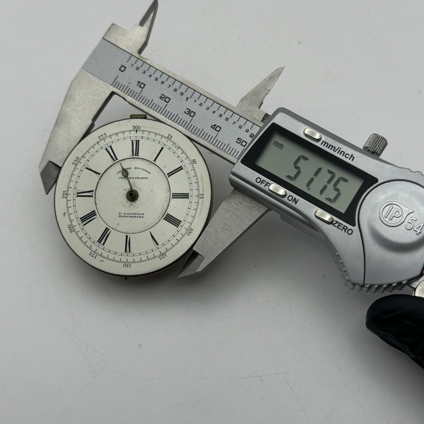 51.7mm Centre Seconds Chronograph Fusee Pocket Watch Movement FOR PARTS