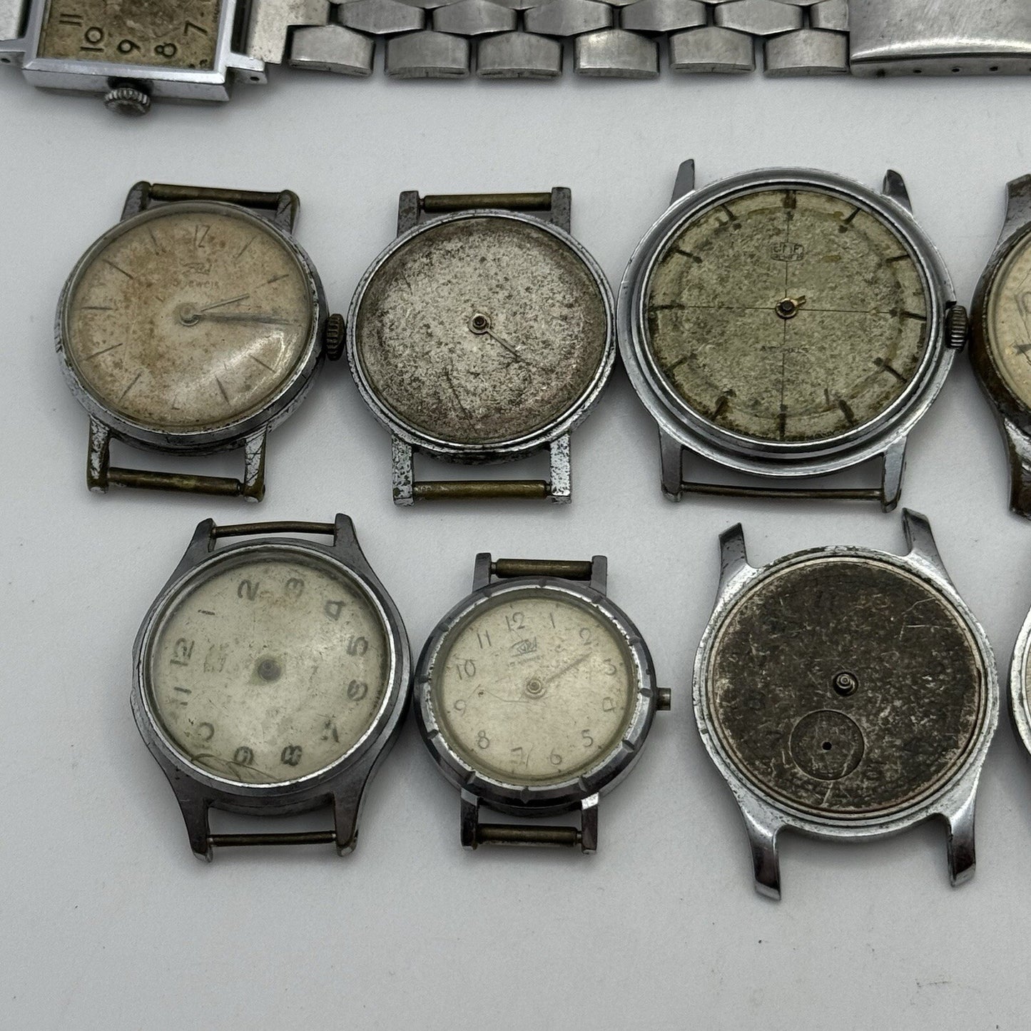 10 x Vintage Soviet Manual Wind Watch Heads For Parts Repair Job Lot Bundle