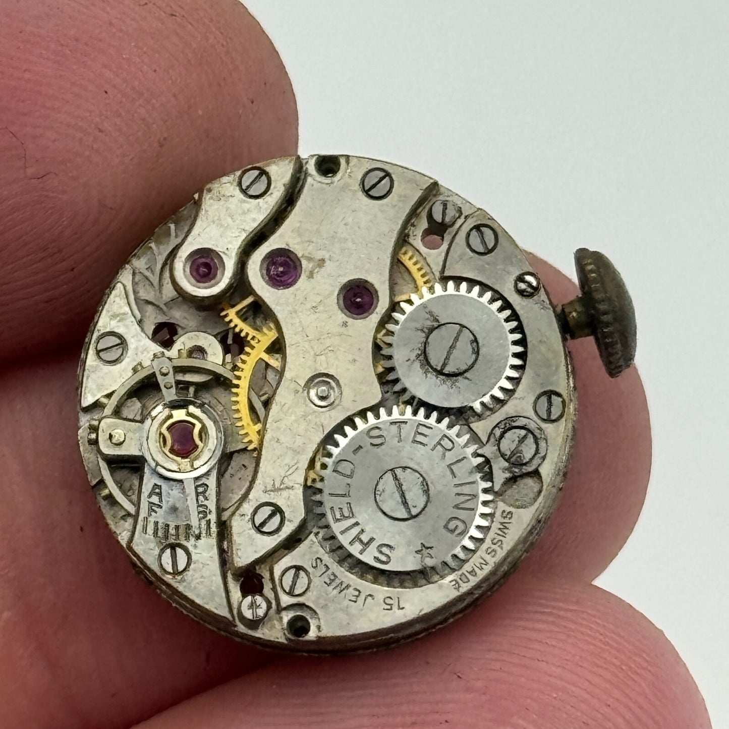 19.7mm Sterling Shield Peseux P 60 Balance Ok Manual Wind Watch Movement PARTS