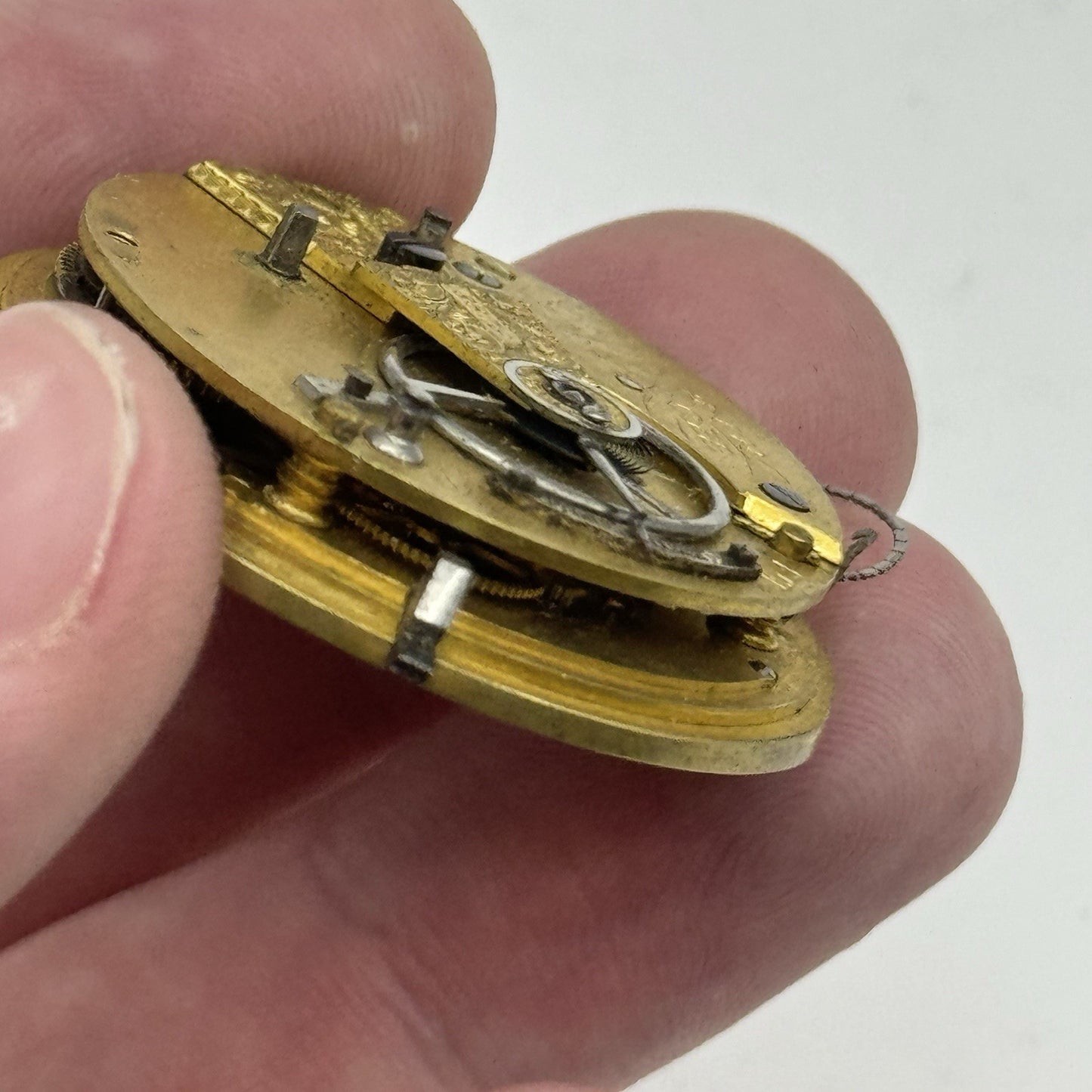 36.2mm Antique Brewin March English Fusee Pocket Watch Movement - PARTS