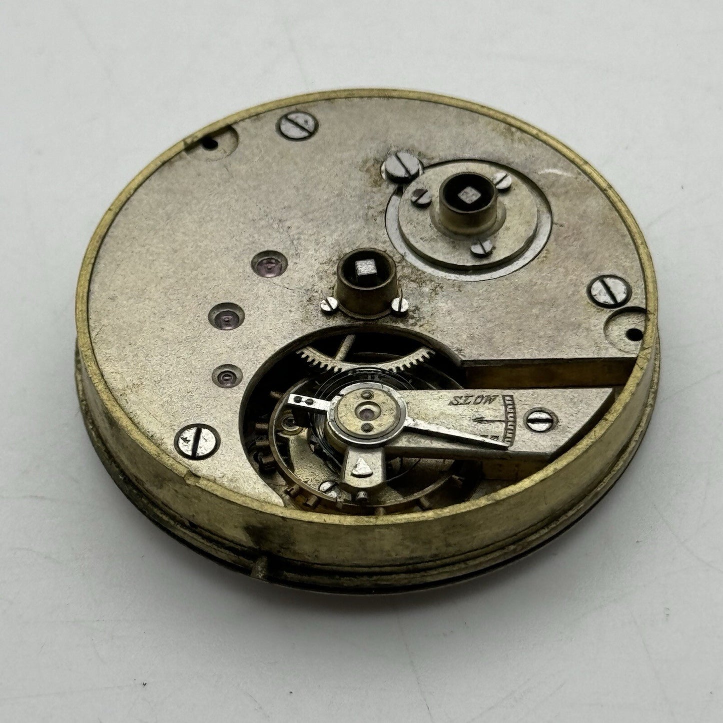 43mm Manual Wind Antique Key Wound Dial Pocket Watch Movement FOR PARTS