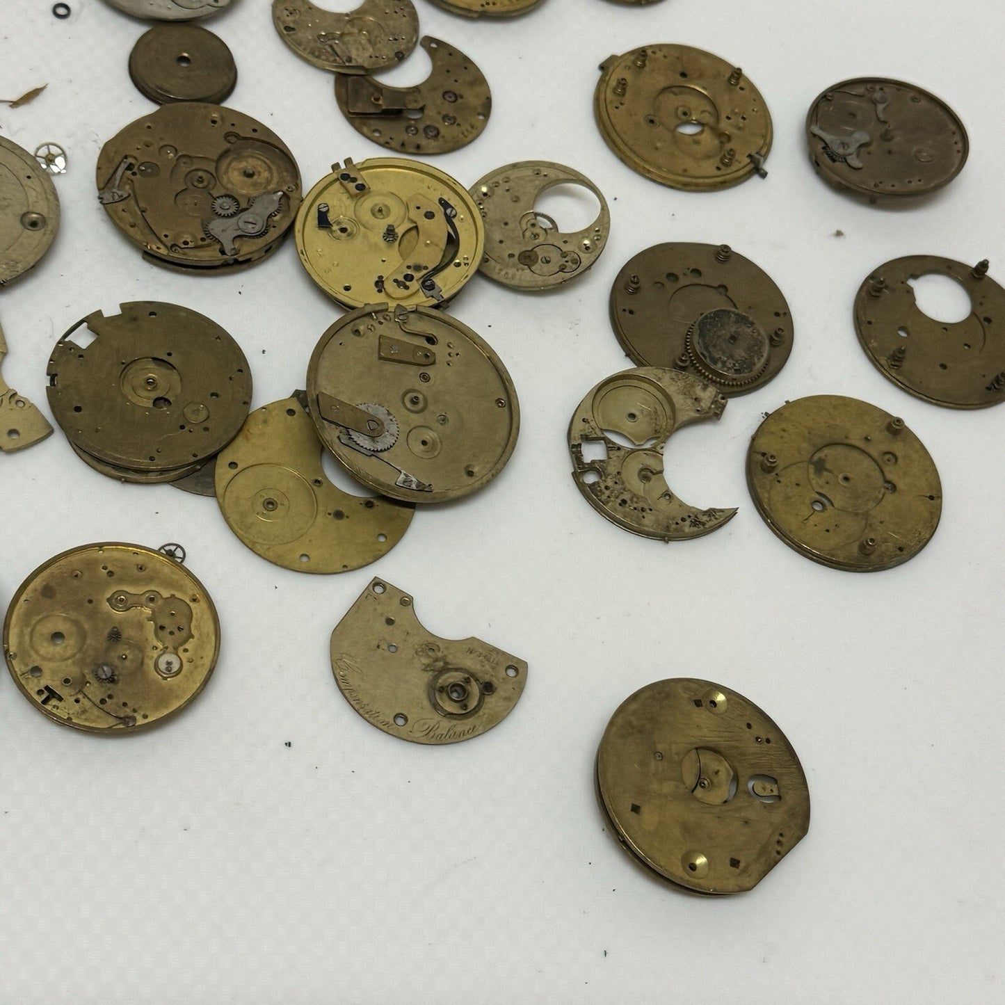 590 Grams Mixed Partial Pocket Watch Movements Watchmakers Job Lot Spares Parts