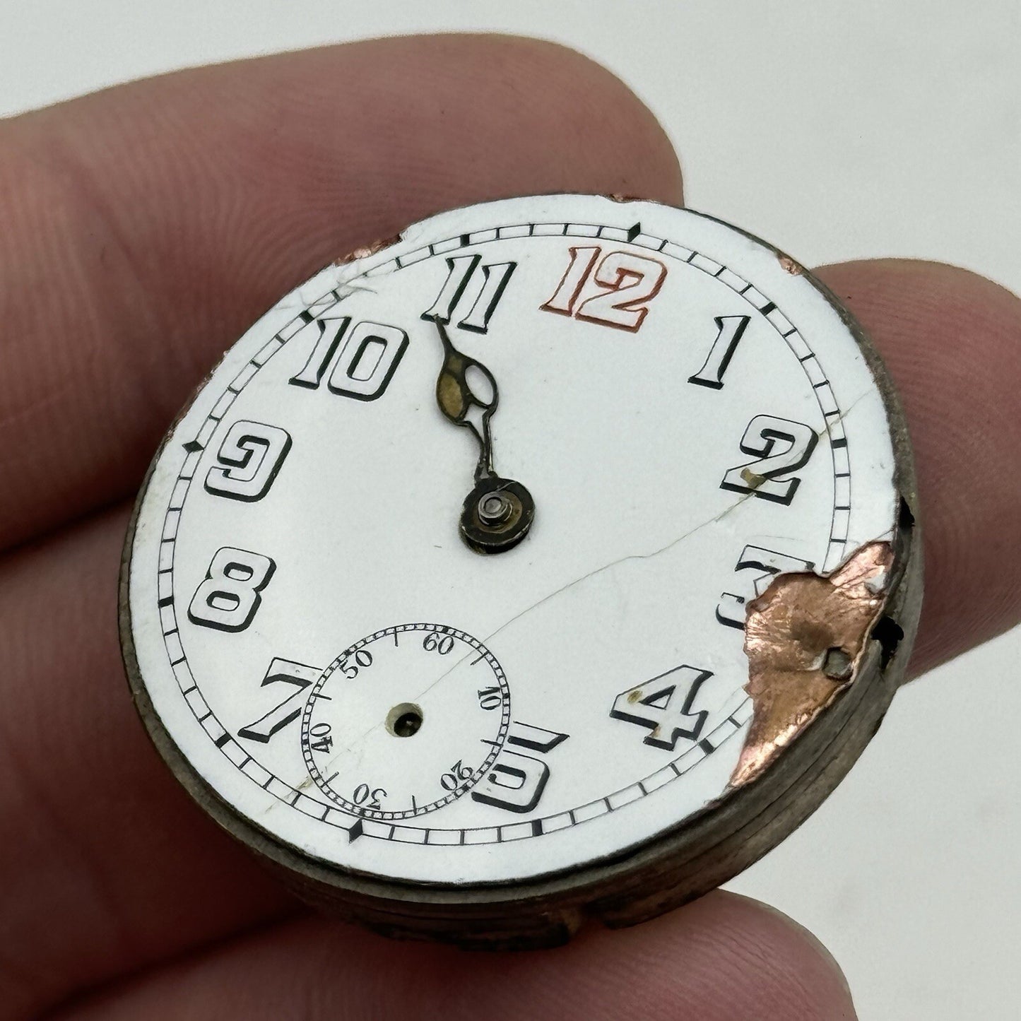 32.6mm Men’s Large Military Trench Watch Movement Swiss Made PARTS REPAIR