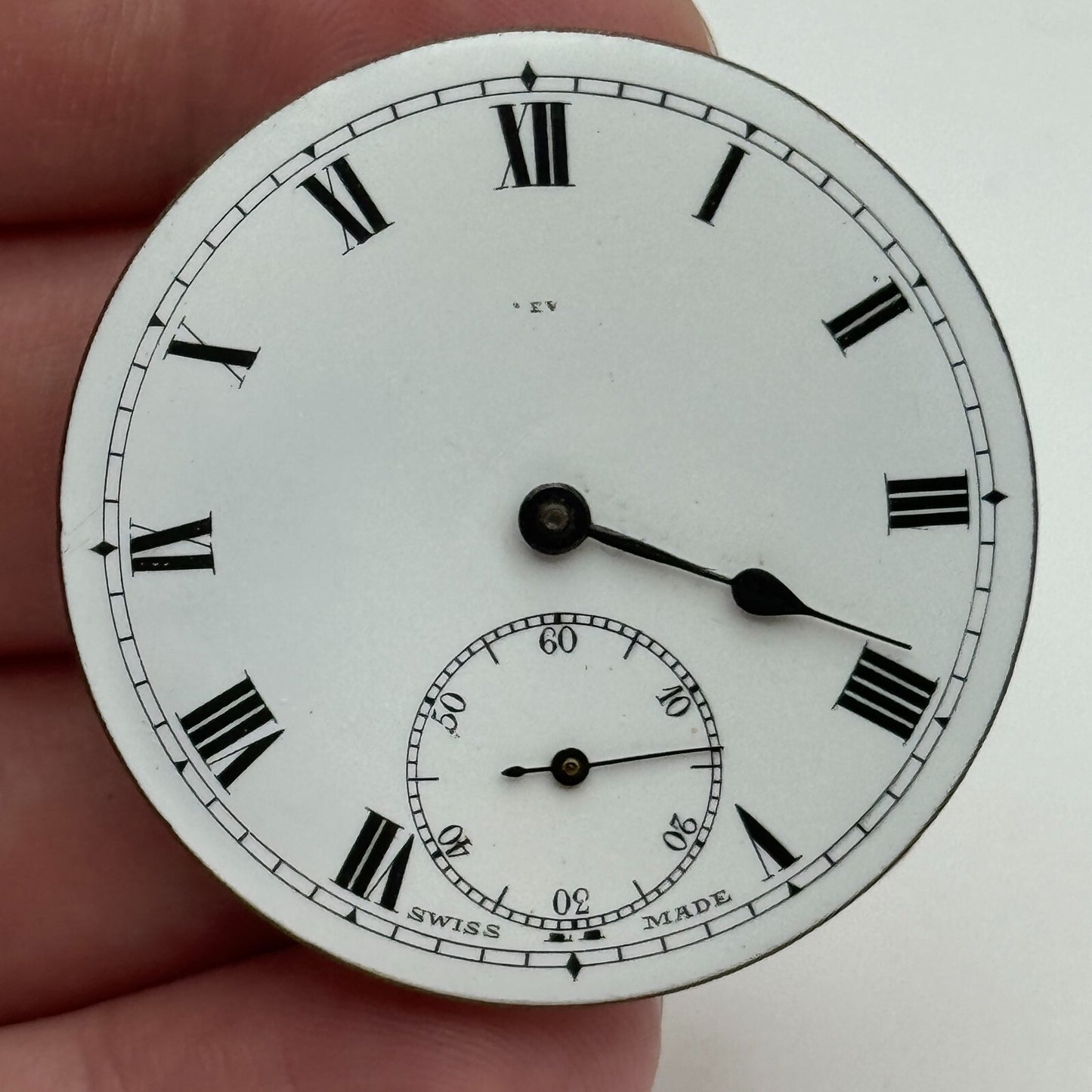 43mm Vintage Open Face Swiss Balance Intact Pocket Watch Movement PARTS SPARES