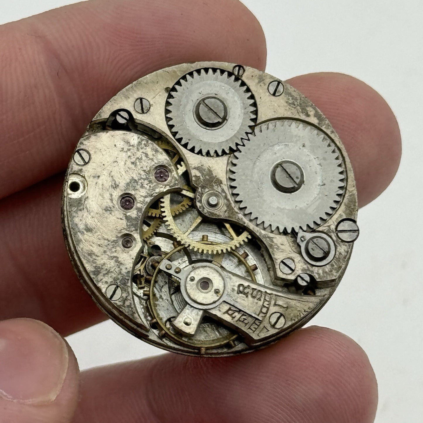 32.6mm Men’s Large Military Trench Watch Movement Swiss Made PARTS REPAIR