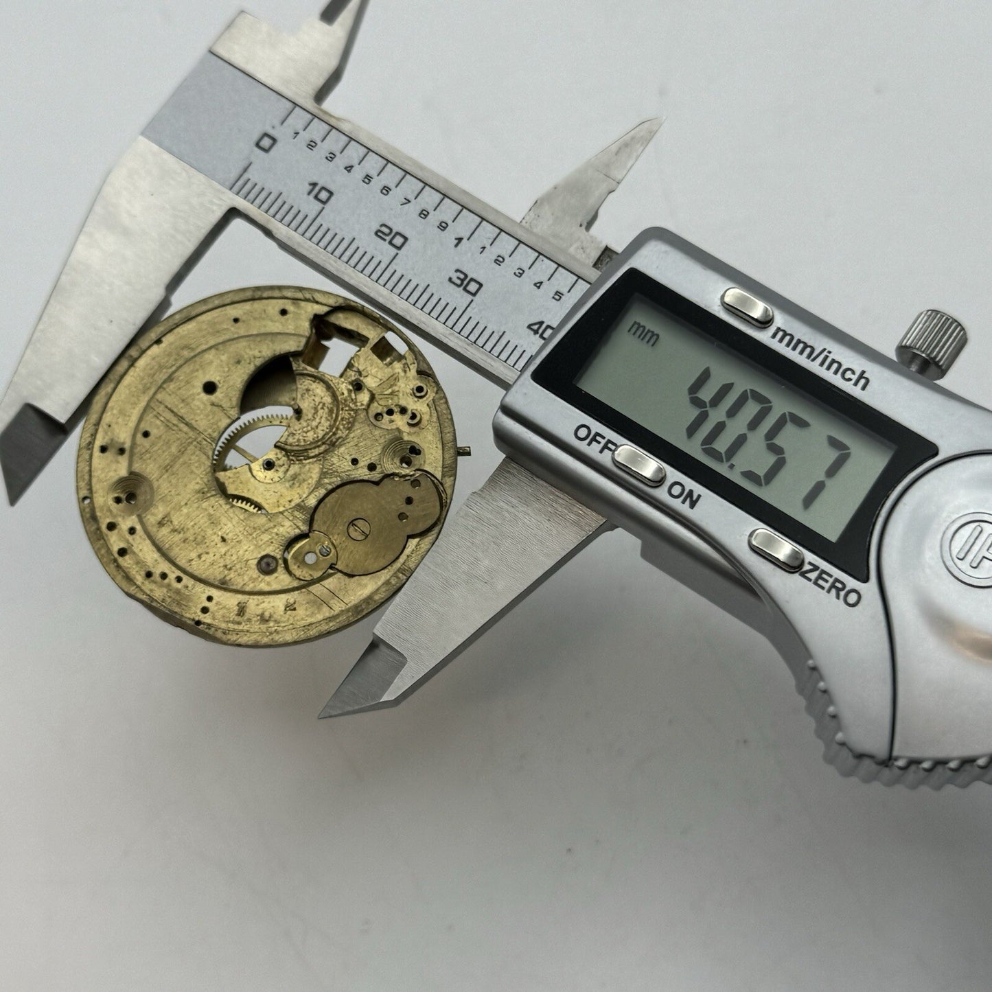 40.5mm Unidentified Partial No Bal Pocket Watch Movement FOR PARTS Restore