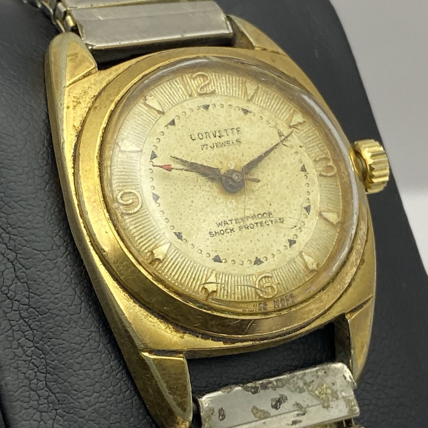 27mm Ladies Manual Wind Corvette Shock Protected Watch To Repair NON WORKING