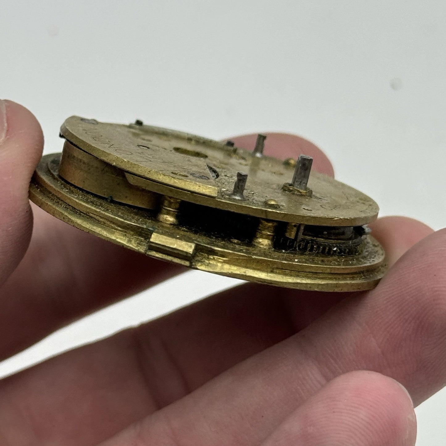 50.1mm Antique Chronometer Maker London Fusee Pocket Watch Movement - PARTS