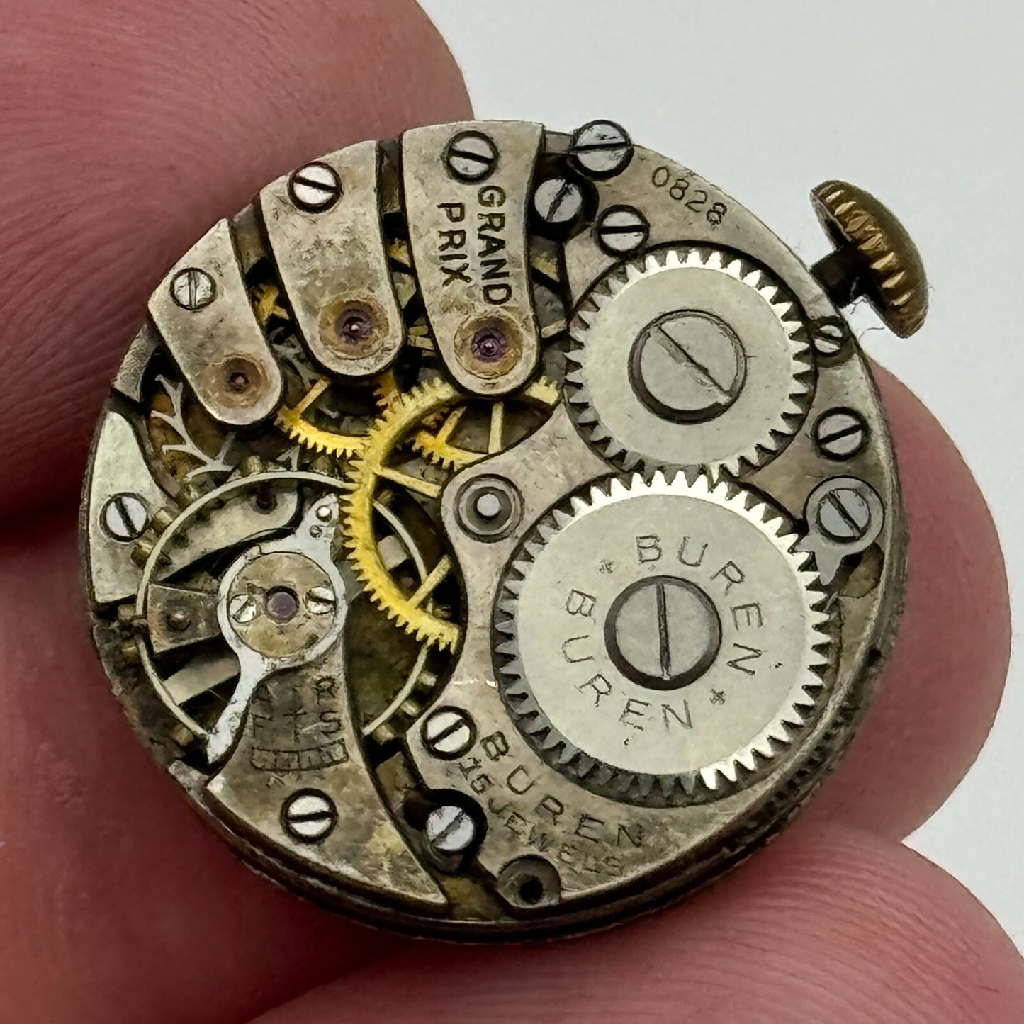 22mm Buren Grand Prix 0828 Trench Watch Movement Manual Wind Swiss PARTS SPARES