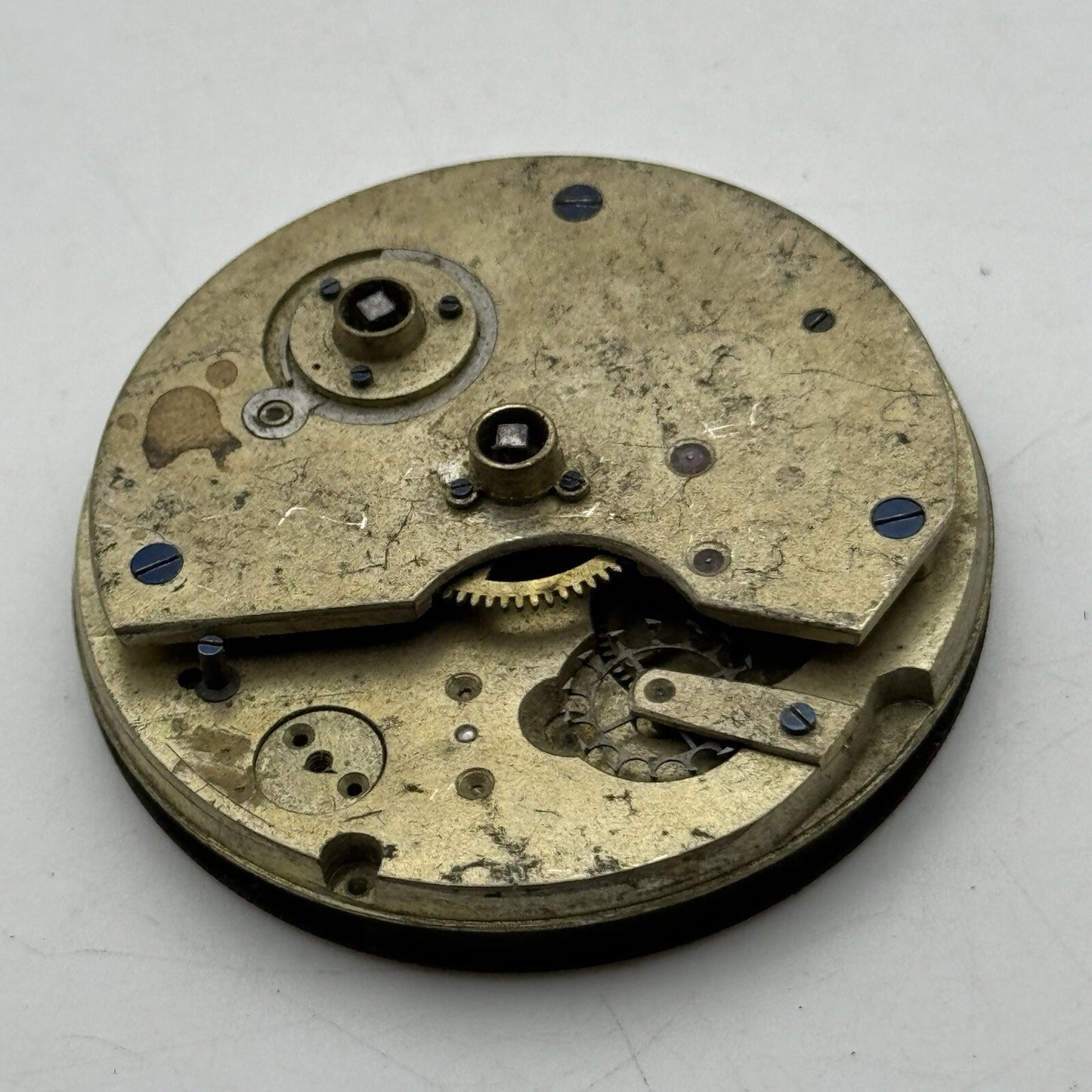 45.2mm Unidentified Pocket Watch Movement Roman Numerals Dial FOR PARTS