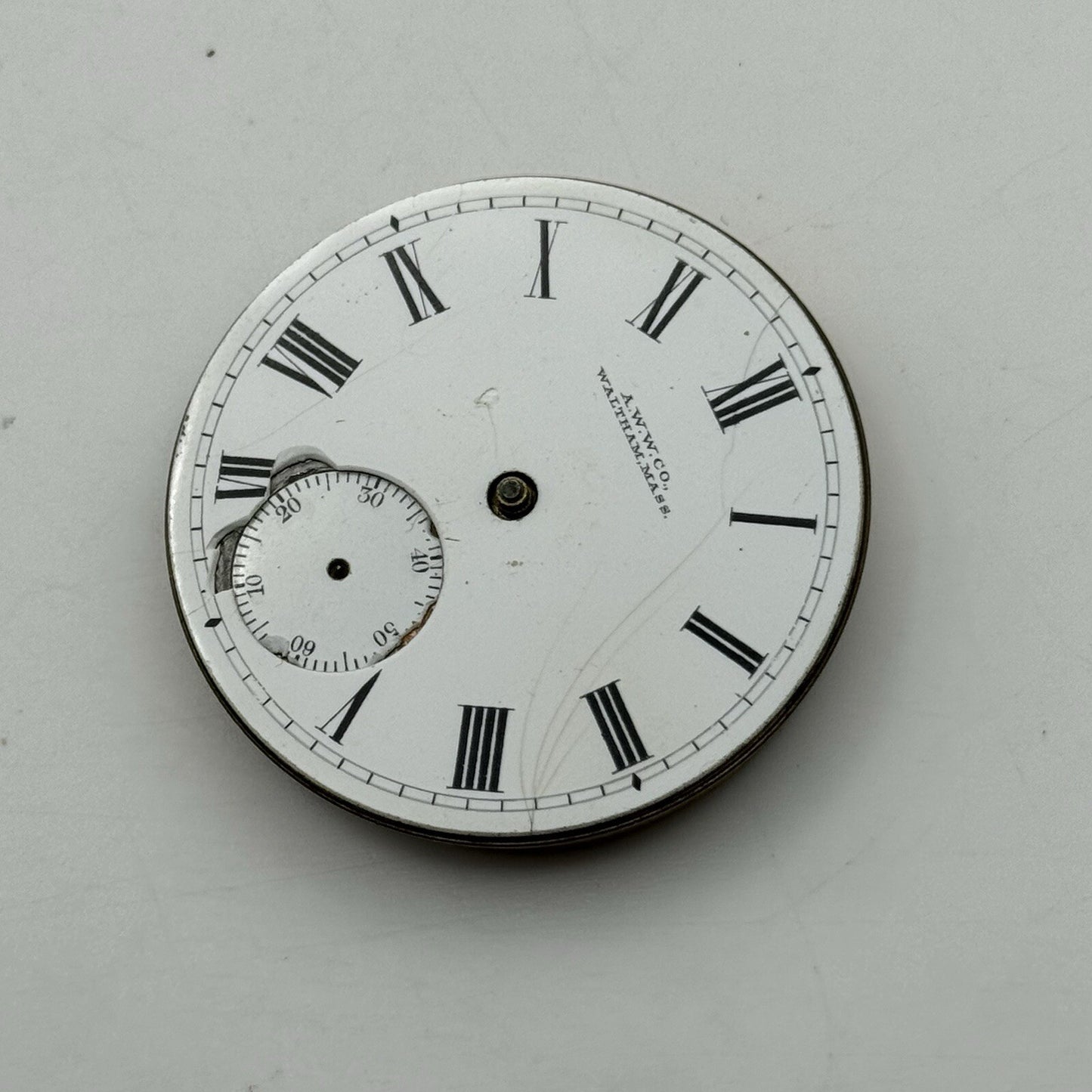 43.1mm Manual Wind Waltham Traveler Model Hunter Pocket Watch Movement FOR PARTS