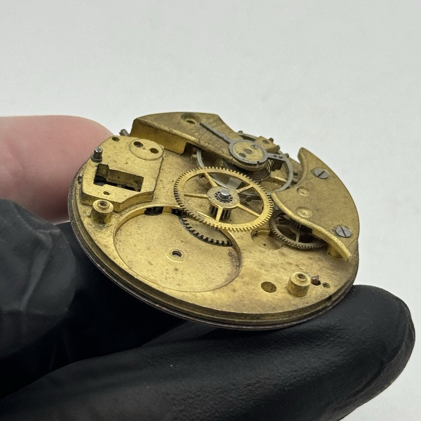 42.4mm Partial Pocket Watch Movement White Porcelain Dial FOR PARTS Restore