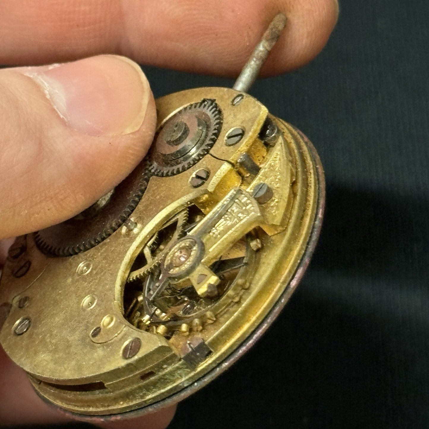 41.6mm Open Face Good Quality Unidentified Pocket Watch Movement To Restore