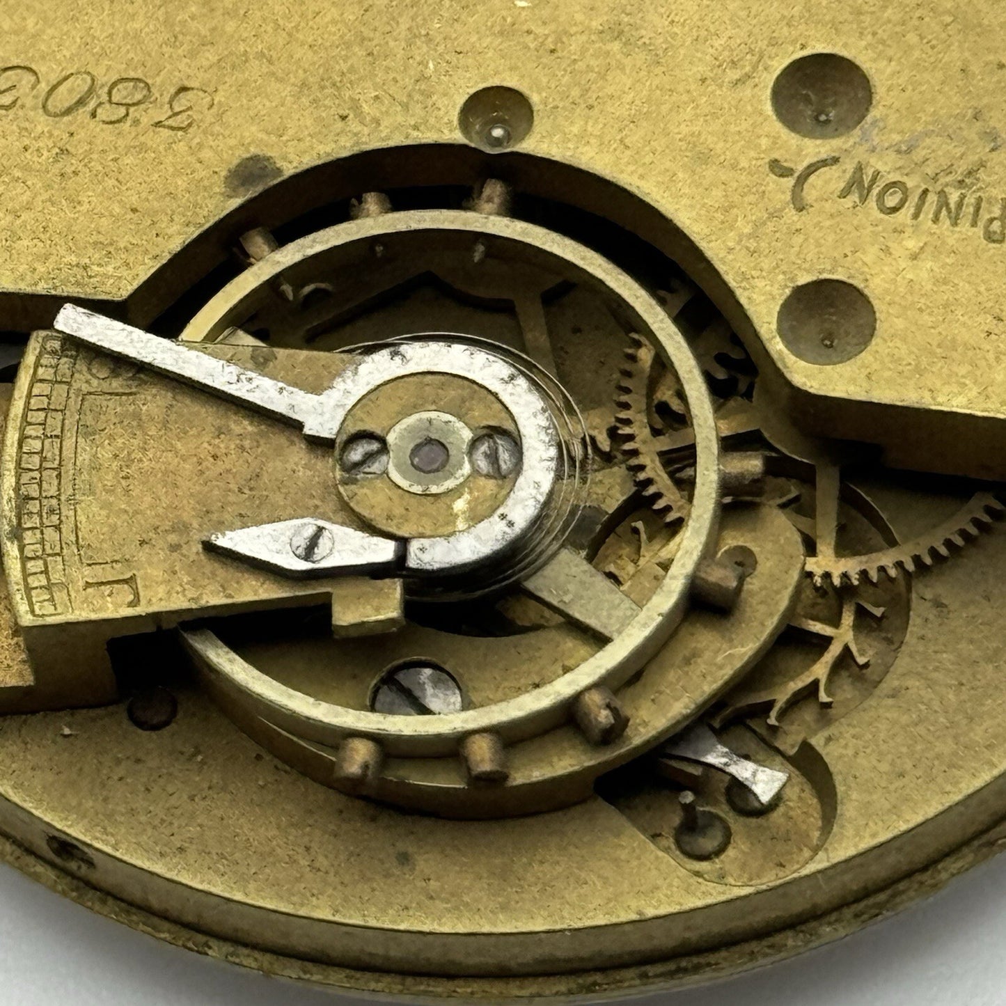 44.7m Warranted English Lever Top Wind Pocket Watch Movement Dial FOR PARTS