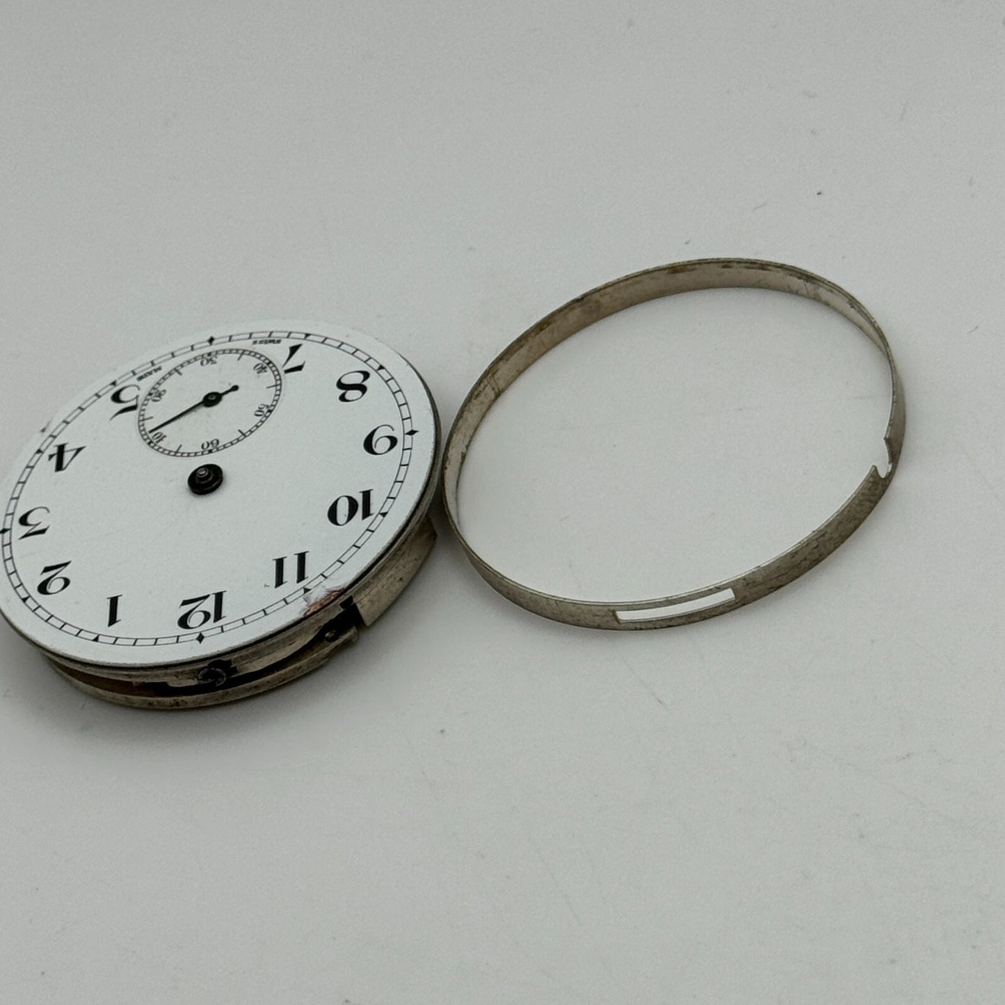 43mm Cyma Ref 919 Tavannes 15 Jewels Open Face Swiss Pocket Watch Movement PARTS