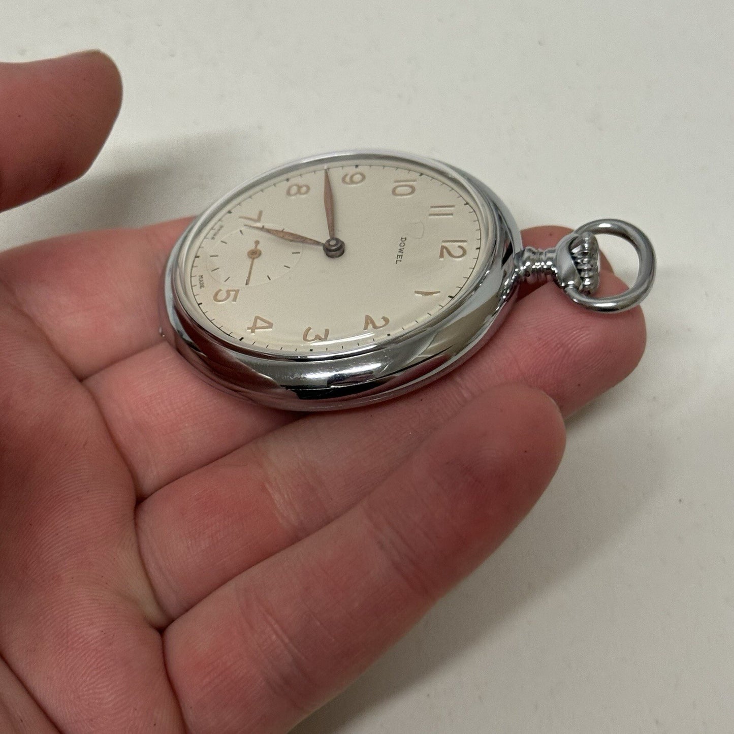 50mm Vintage Dowel NEW OLD STOCK Open Face Sub Seconds Pocket Watch TO SERVICE