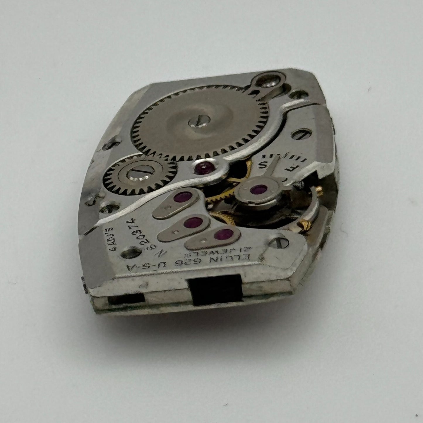 15/0s Elgin Grade 626 Model 2 Vintage American Tank Watch Movement PARTS SPARES