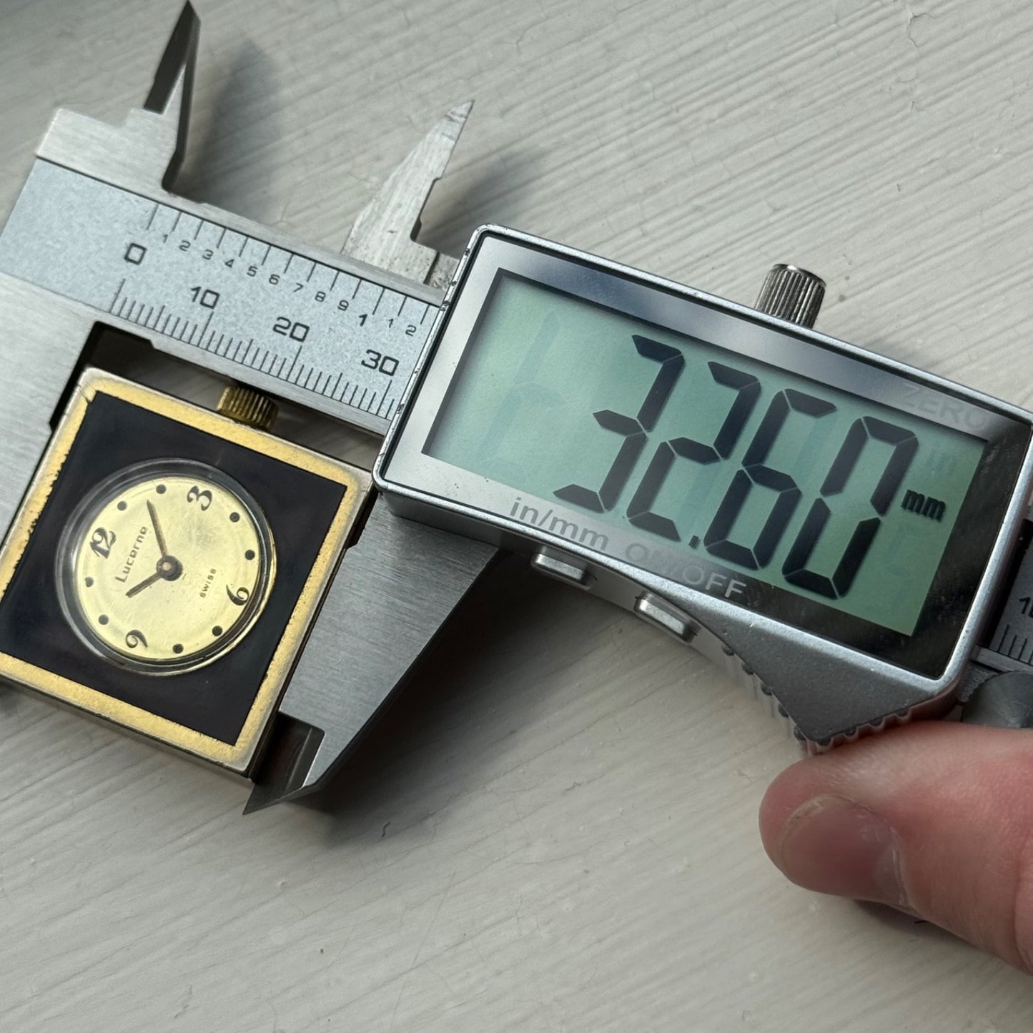 32mm Vintage Square Lucerne Acrylic Case EB 8461 Manual Wind Swiss Watch - PARTS