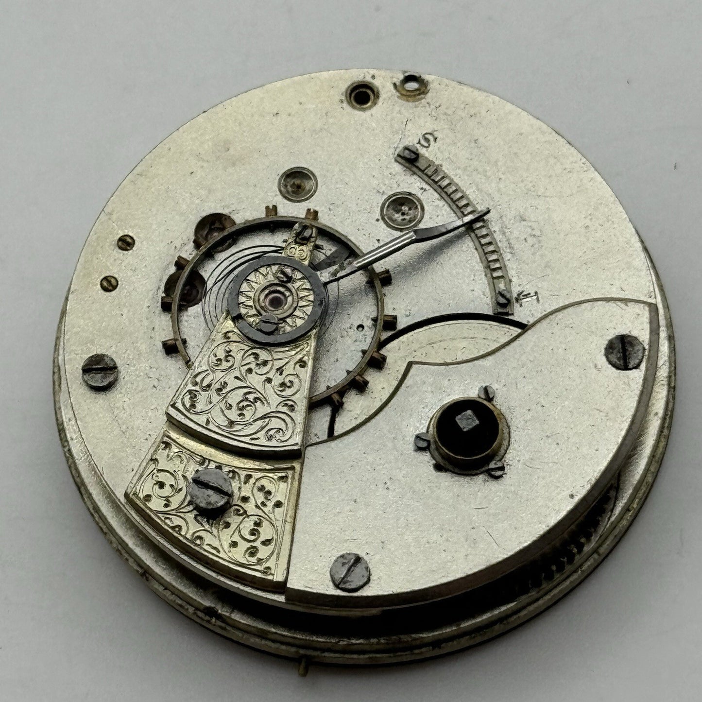 45.7mm H Samuel Fleurier Pocket Watch Movement + 1 Hand + Dial For Parts Repair