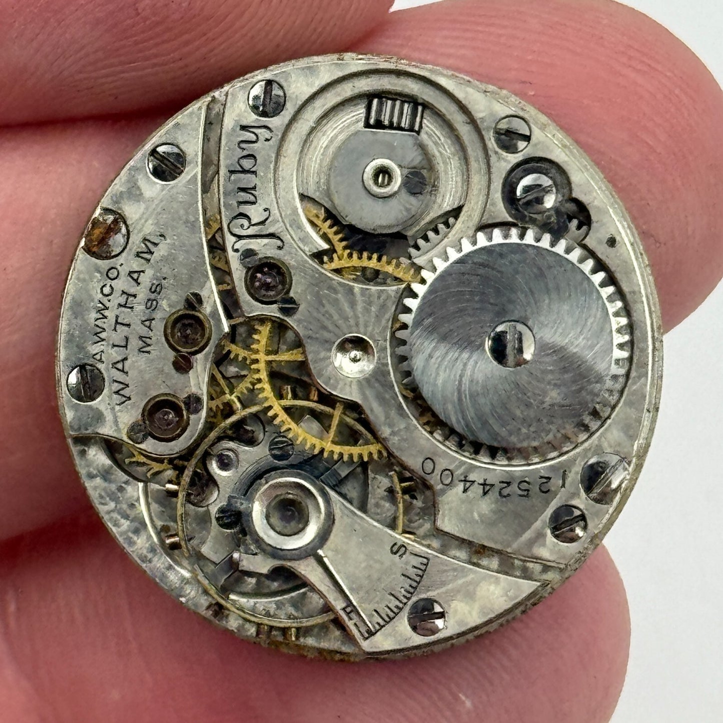 6/0s Men's Waltham Grade Ruby Model 1898 American Watch Movement PARTS SPARES