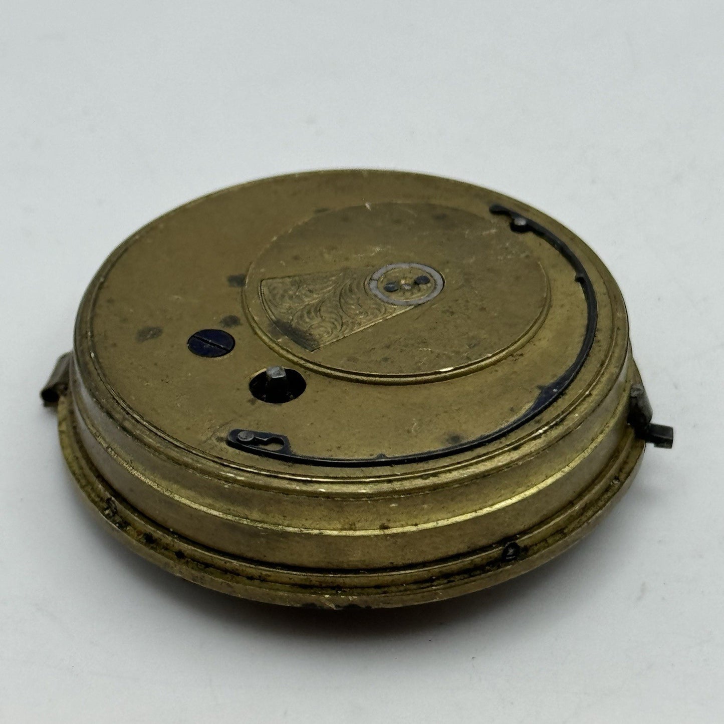 50mm A Yewdall Leeds English Fusee Pocket Watch Movement - Chain Present PARTS