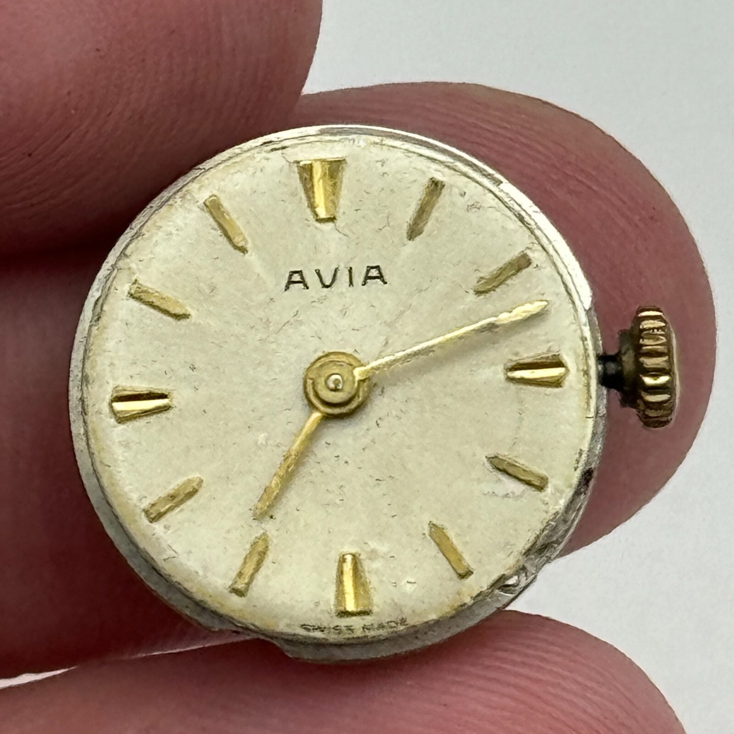 17.5mm Ladies Avia Felsa F 4023 Manual Wind Watch Movement Swiss Vintage PARTS