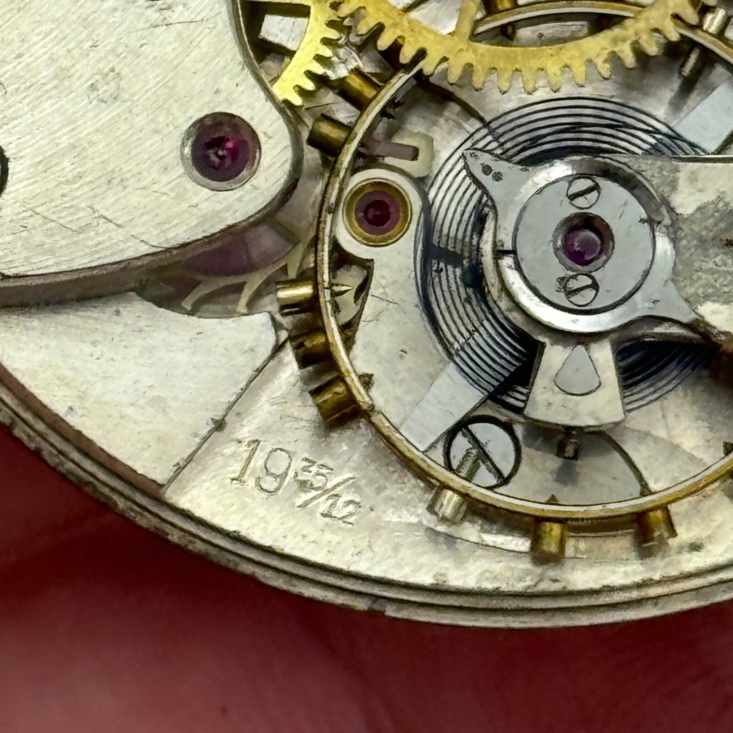 42.8mm Buren 19 35/12 Swiss Open Face J G Graves Pocket Watch Movement PARTS
