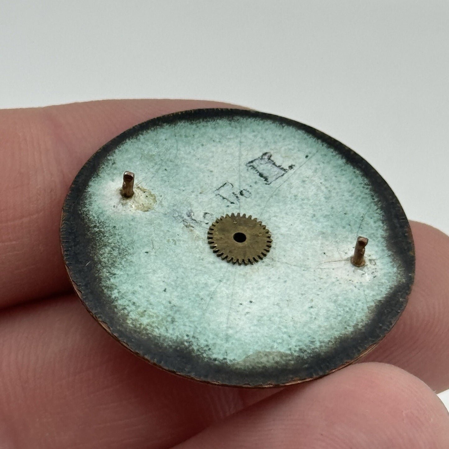 31.4mm Antique Beautiful Porcelain Patterned Pocket Watch Dial Spares Parts