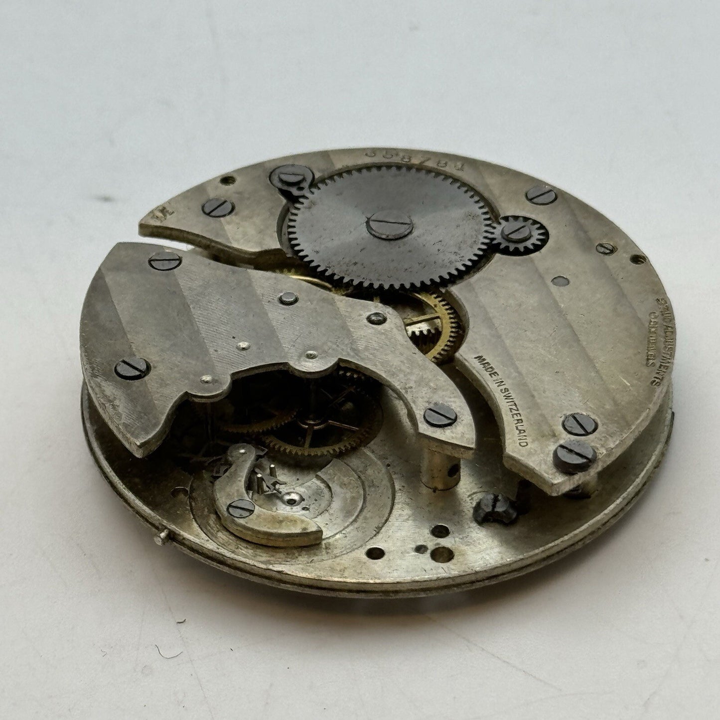 50.4mm Unidentified Unique Pocket Watch Movement FOR PARTS Restore