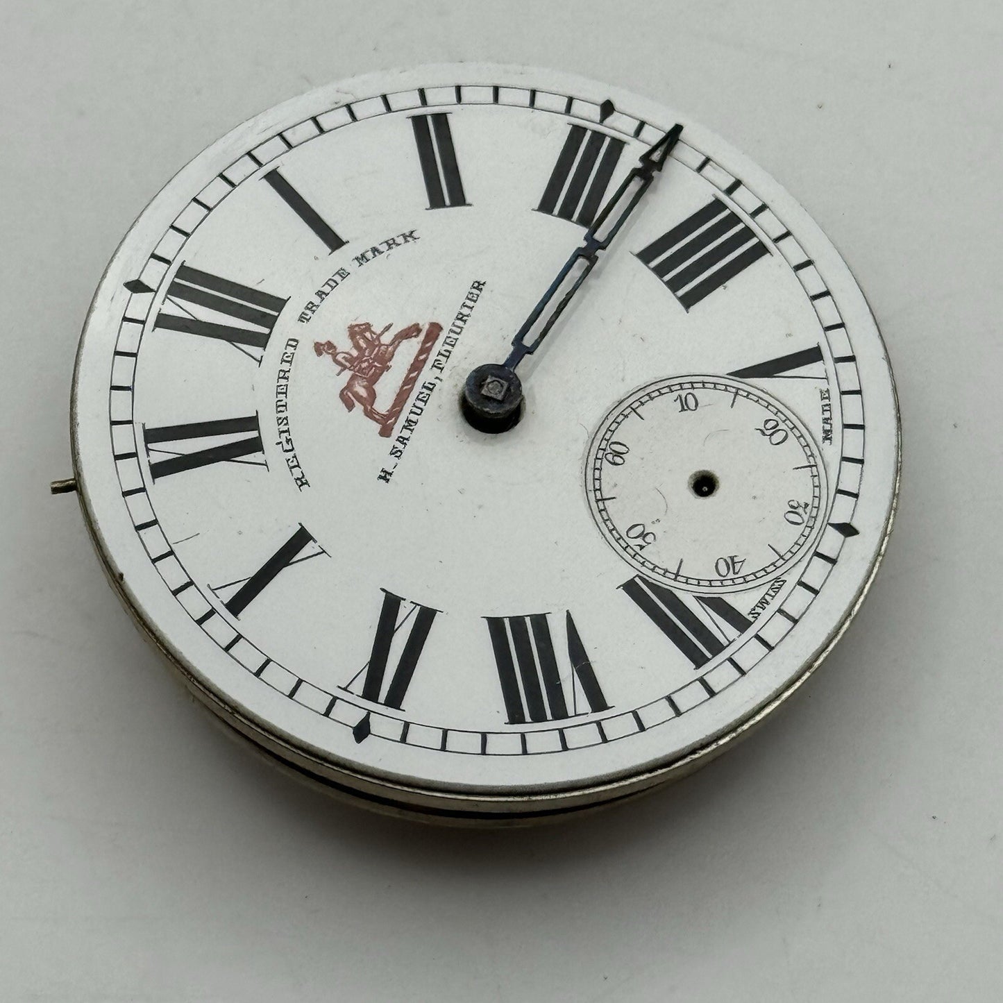 45.7mm H Samuel Fleurier Pocket Watch Movement + 1 Hand + Dial For Parts Repair