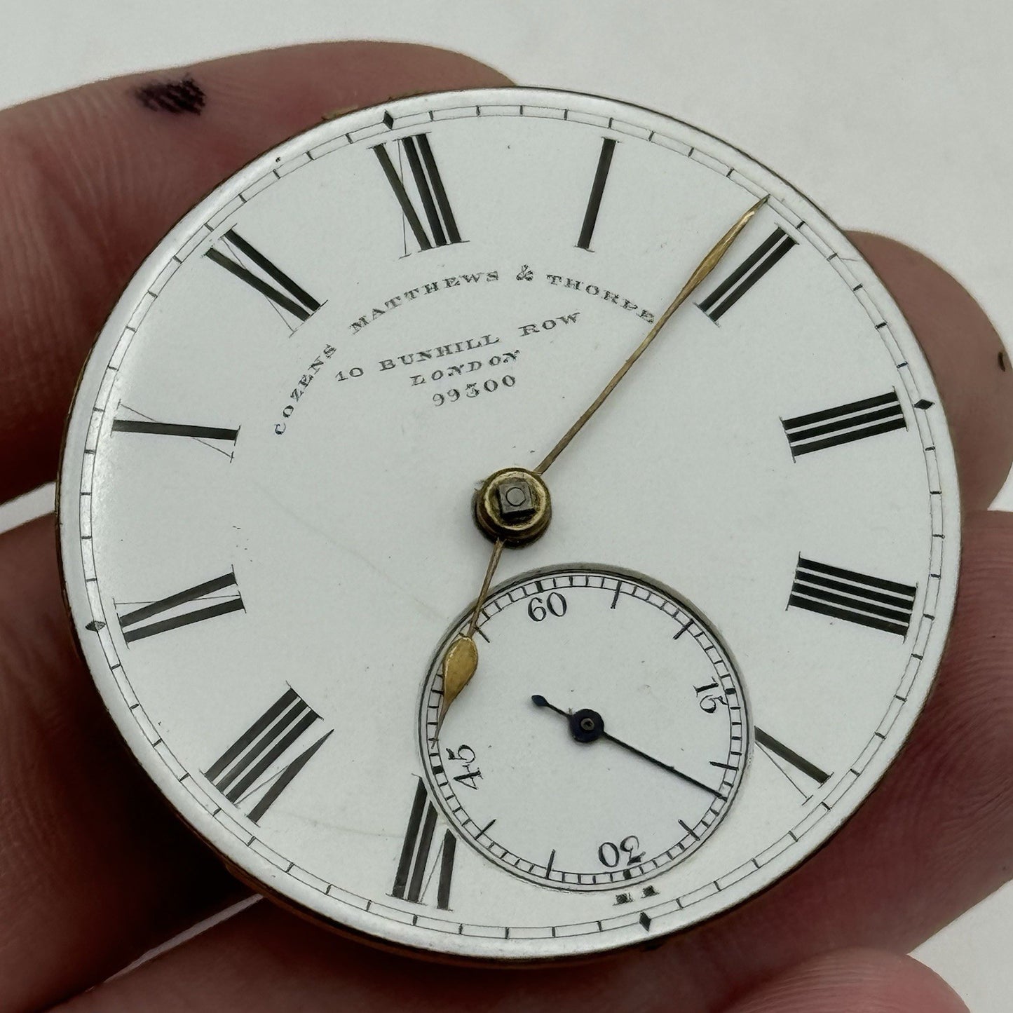 High Quality Running Cozens Matthews & Thorpe London Fusee Pocket Watch Movement