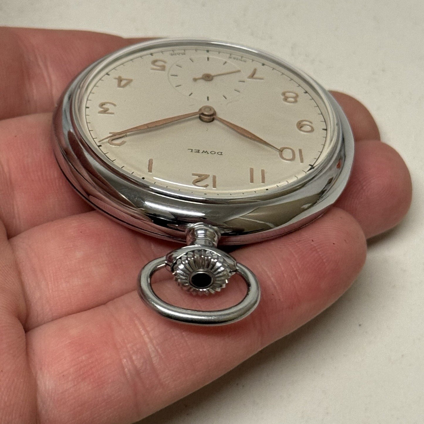 50mm Vintage Dowel NEW OLD STOCK Open Face Sub Seconds Pocket Watch TO SERVICE