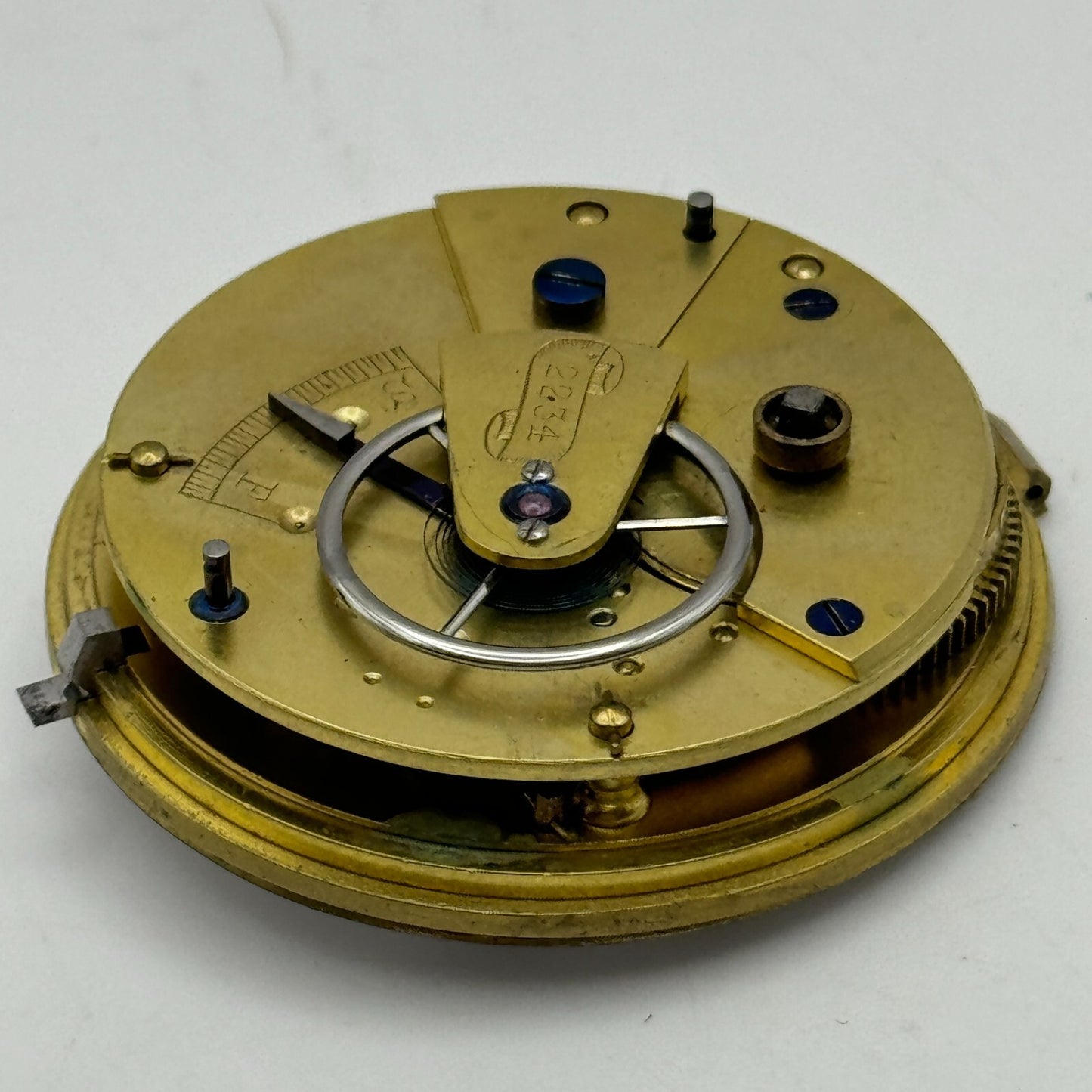 43mm Antique Good Quality Unidentified English Pocket Watch Movement PARTS SPARE