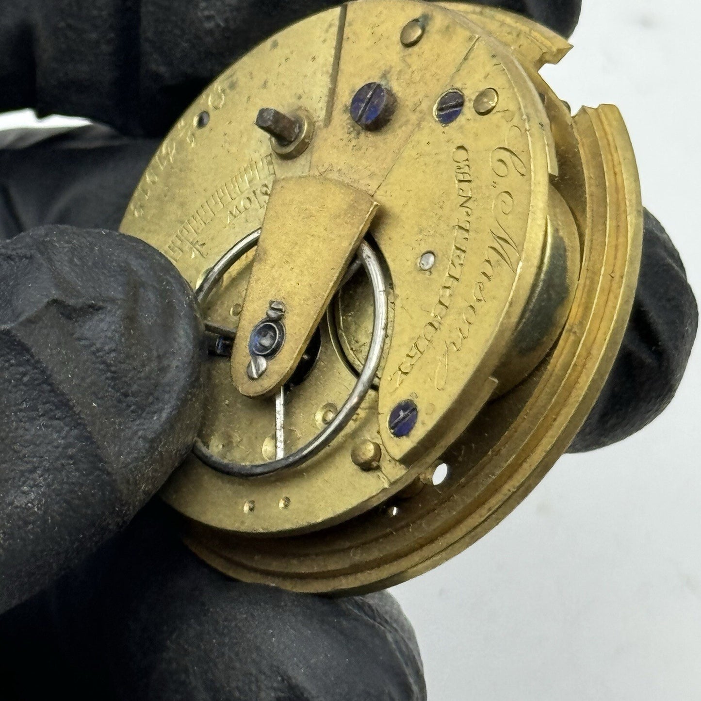 37.5mm C Mason Canterbury Fusee No Chain Pocket Watch Movement FOR PARTS