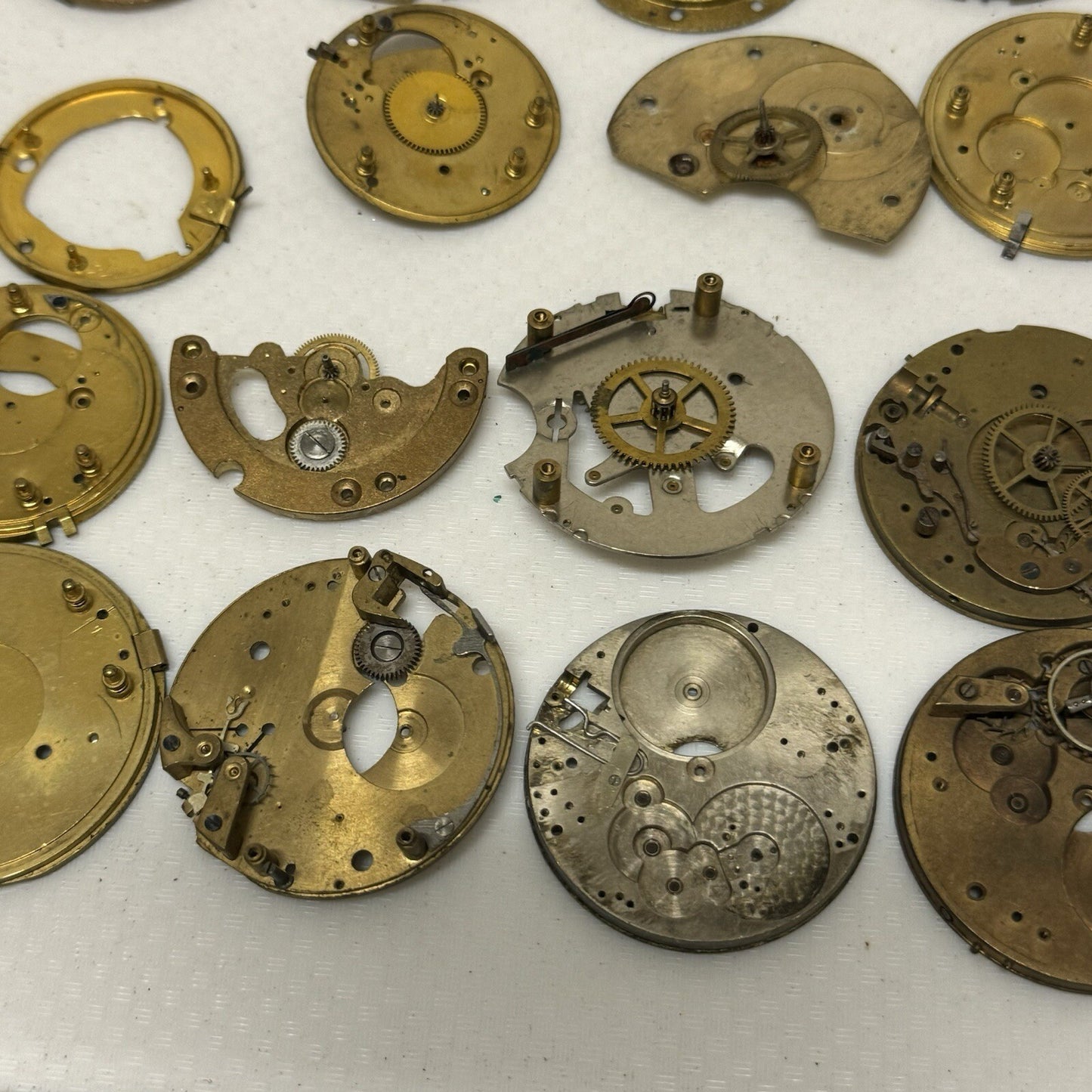 400 Grams Mixed Partial Pocket Watch Movements Watchmakers Job Lot Spares Parts