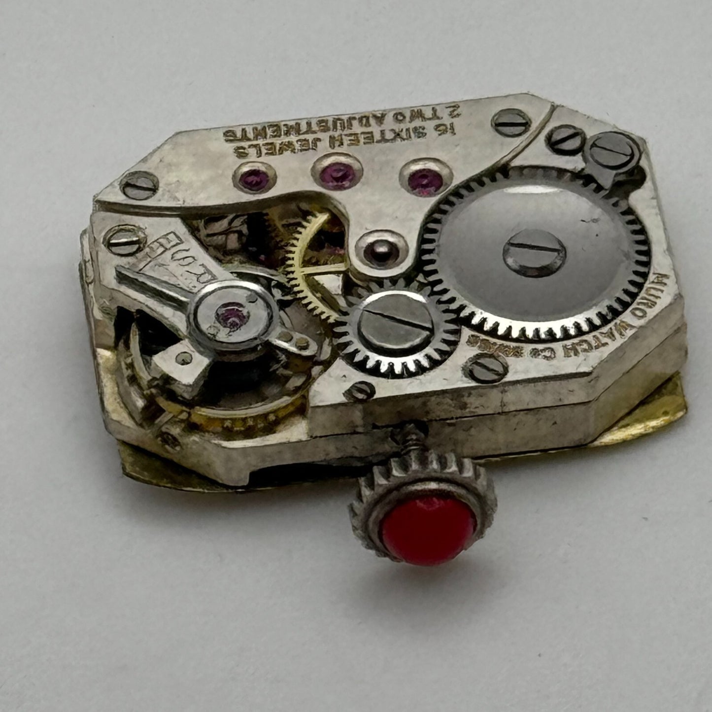 13mm Running Muro Watch Co Art Deco Manual Wind Red Crown Watch Movement PARTS