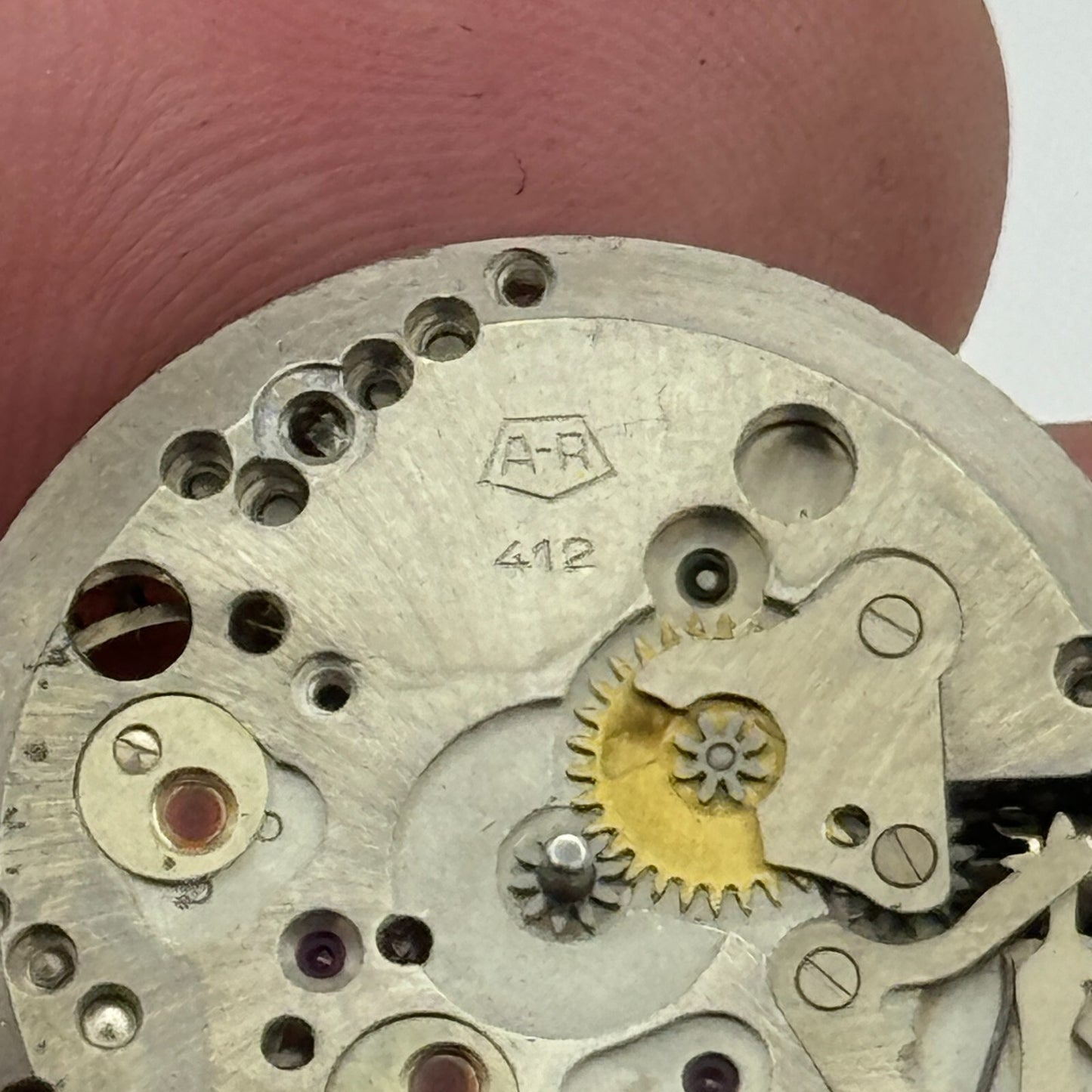 23.7mm Enicar A-R 412 Swiss Balance Ok Manual Wind Watch Movement Vintage PARTS