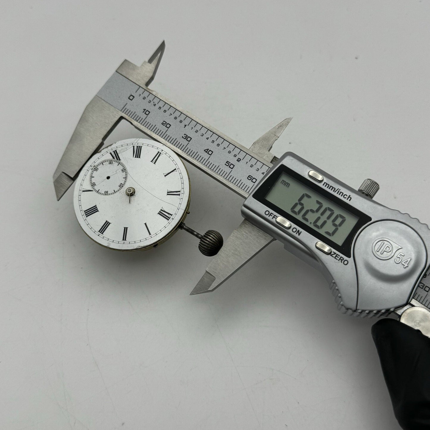 44.7m Warranted English Lever Top Wind Pocket Watch Movement Dial FOR PARTS