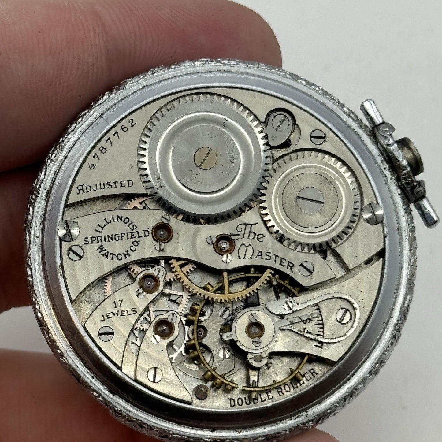 12S Illinois The Master Double Roller Grade 405 Model 3 Pocket Watch TO RESTORE