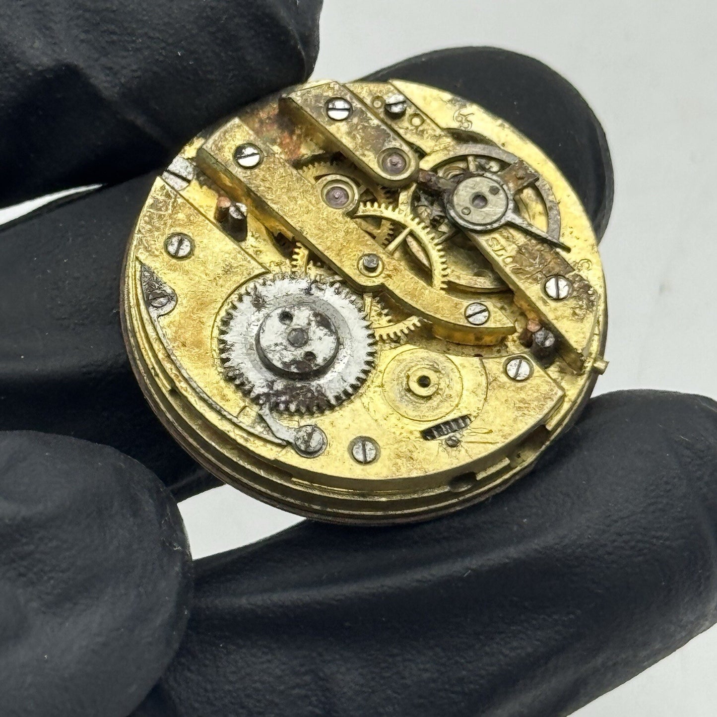 28.7mm Beautiful Quality Patterned Dial Cylinder Pocket Watch Movement FOR PARTS