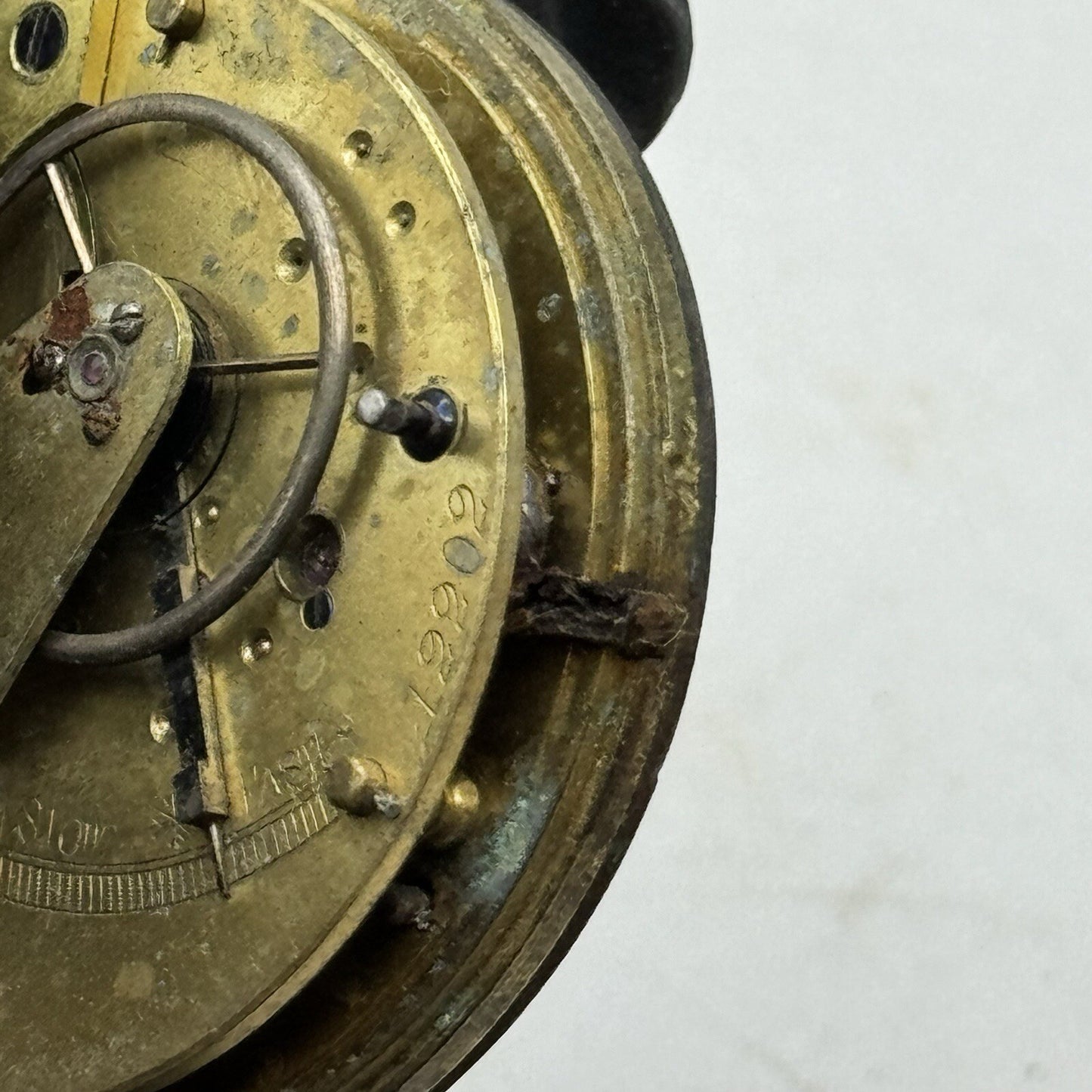 44.7mm Unidentified White Dial Porcelain Pocket Watch Movement Dial FOR PARTS