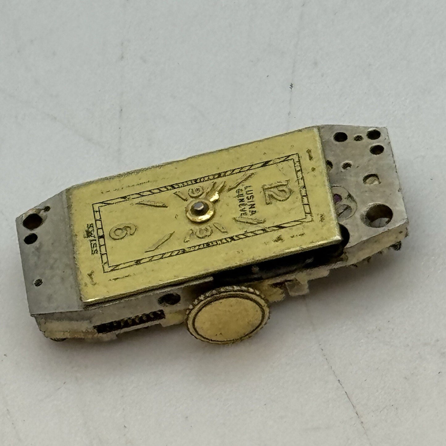 8.9mm Lusina Geneve Small Tank Watch Movement Restoration Parts Repair Bal Ok